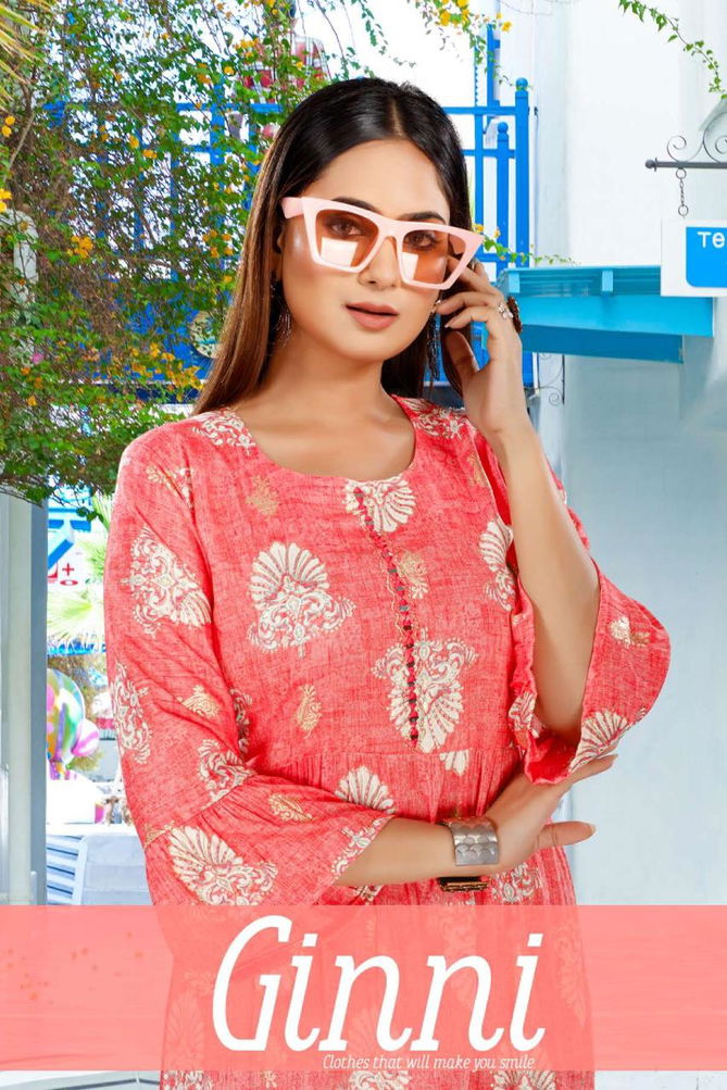 Golden Ginni Fancy Wear Wholesale Printed Kurtis Catalog
